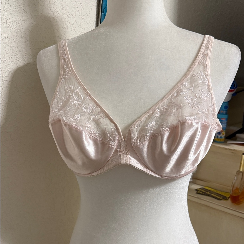 Dior Blush Lace Embellished Bra